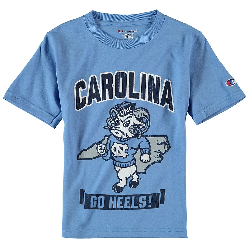 Youth Champion Carolina Blue North Carolina Tar Heels Strong Mascot T-Shirt