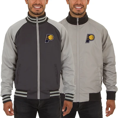 Men's JH Design Gray Indiana Pacers Reversible Track Jacket