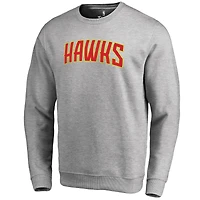 Men's Heathered Gray Atlanta Hawks Wordmark Pullover Sweatshirt