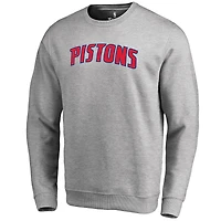 Men's Heathered Gray Detroit Pistons Wordmark Pullover Sweatshirt