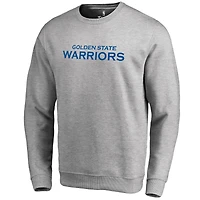 Men's Heathered Gray Golden State Warriors Wordmark Pullover Sweatshirt
