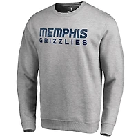 Men's Heathered Gray Memphis Grizzlies Wordmark Pullover Sweatshirt