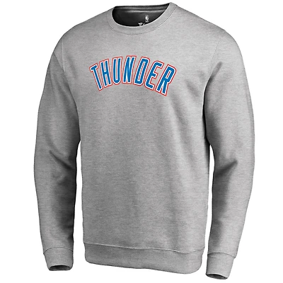 Men's Heathered Gray Oklahoma City Thunder Wordmark Pullover Sweatshirt