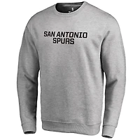 Men's Heathered Gray San Antonio Spurs Wordmark Pullover Sweatshirt