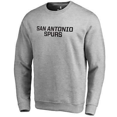 Men's Heathered Gray San Antonio Spurs Wordmark Pullover Sweatshirt