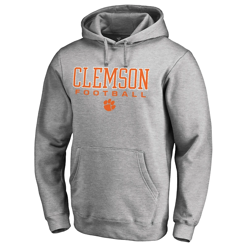 Men's Heather Gray Clemson Tigers Team Unity Football Pullover Hoodie