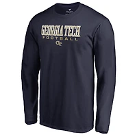 Men's Navy Georgia Tech Yellow Jackets Team Unity Football Long Sleeve T-Shirt