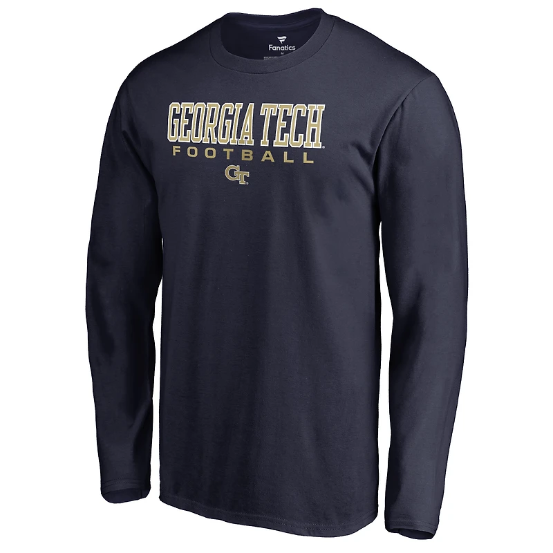Men's Navy Georgia Tech Yellow Jackets Team Unity Football Long Sleeve T-Shirt