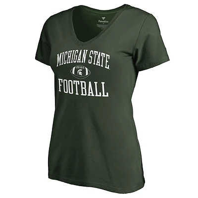 Women's Green Michigan State Spartans First Sprint V-Neck T-Shirt