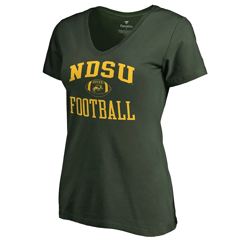 Women's Green NDSU Bison First Sprint V-Neck T-Shirt