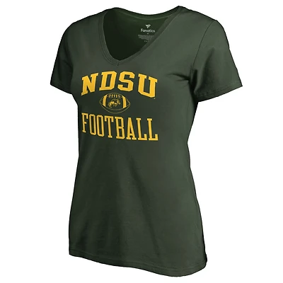 Women's Green NDSU Bison First Sprint V-Neck T-Shirt