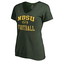 Women's Green NDSU Bison First Sprint V-Neck T-Shirt