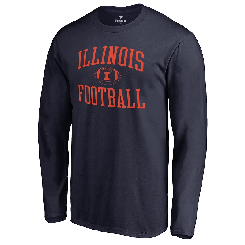 Men's Navy Illinois Fighting Illini First Sprint Long Sleeve T-Shirt