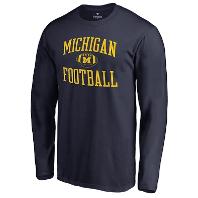 Men's Navy Michigan Wolverines First Sprint Long Sleeve T-Shirt