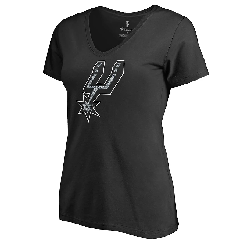 Women's Black San Antonio Spurs Static Logo V-Neck T-Shirt