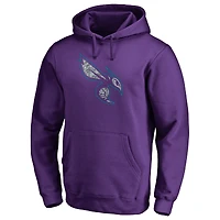 Men's Purple Charlotte Hornets Static Logo Pullover Hoodie