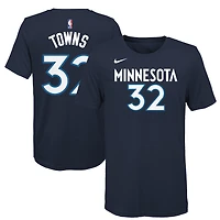 Youth Nike Karl-Anthony Towns Navy Minnesota Timberwolves Name & Number T-Shirt