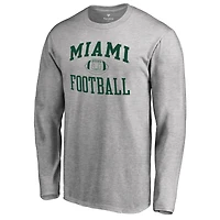 Men's Ash Miami Hurricanes First Sprint Long Sleeve T-Shirt
