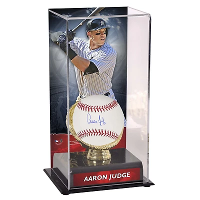Aaron Judge New York Yankees Autographed Baseball and Sublimated Display Case with Image