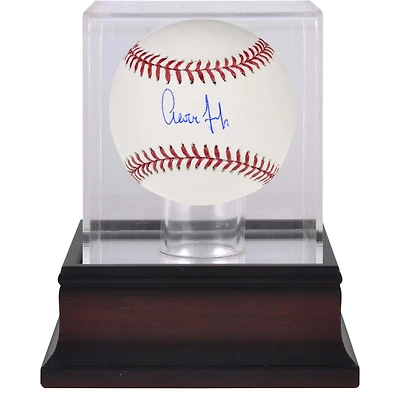 Aaron Judge New York Yankees Autographed Baseball and Mahogany Display Case