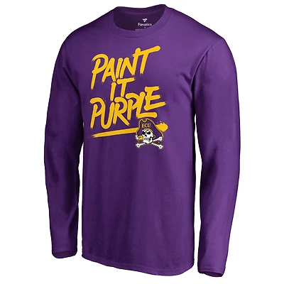 Men's East Carolina Pirates Paint It Purple Long Sleeve T-Shirt