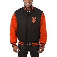 Men's JH Design Black/Orange San Francisco Giants Wool Full-Button Jacket
