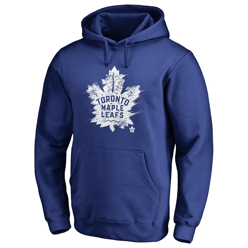 Men's Royal Toronto Maple Leafs Splatter Logo Pullover Hoodie