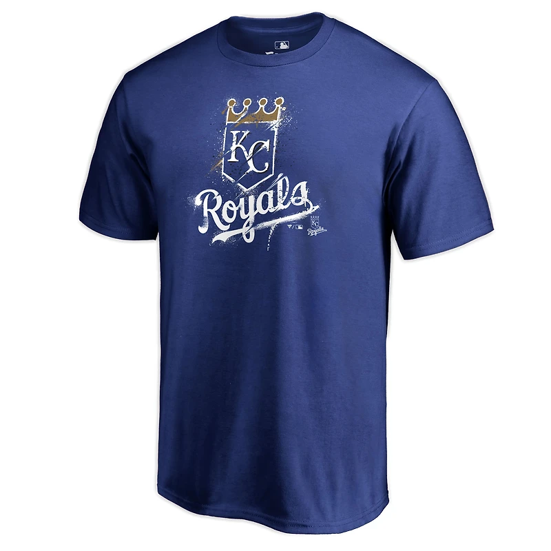 Men's Royal Kansas City Royals Splatter Logo T-Shirt