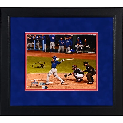 Willson Contreras Chicago Cubs Framed Autographed 8" x 10" 2016 MLB World Series Champions World Series Hitting Photograph - Suede Matting