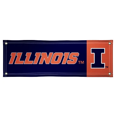 Illinois Fighting Illini 2' x 6' Block Design Vinyl Banner