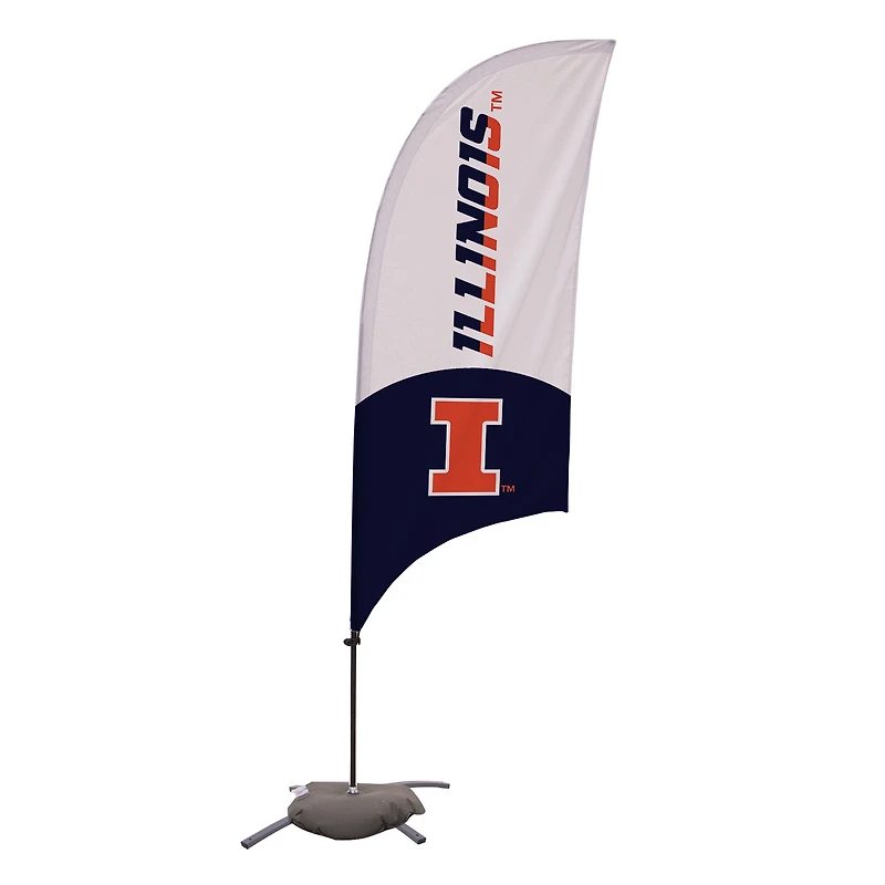 Illinois Fighting Illini 7.5' Razor Feather Flag with Base