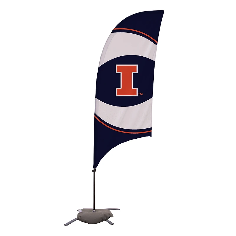 Illinois Fighting Illini 7.5' Swirl Razor Feather Flag with Base