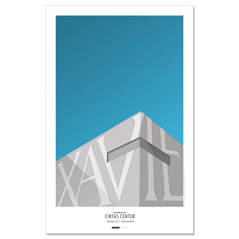 Xavier Musketeers Minimalist Cintas Center 14'' x 20'' Fine Art Print