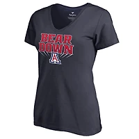 Women's Navy Arizona Wildcats Bear Down V-Neck T-Shirt