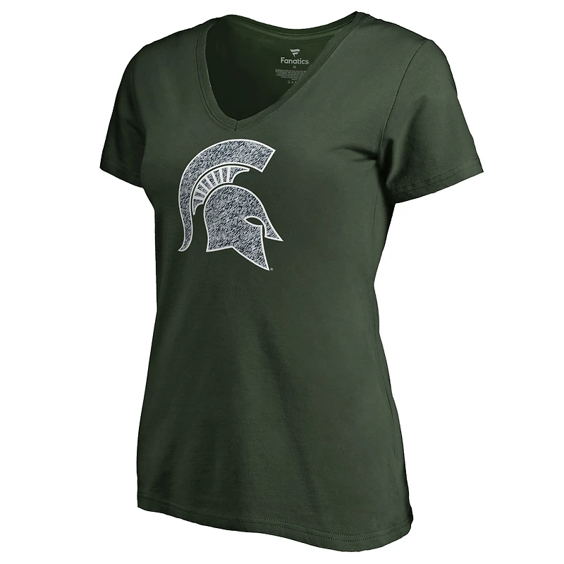 Women's Green Michigan State Spartans Static Logo V-Neck T-Shirt