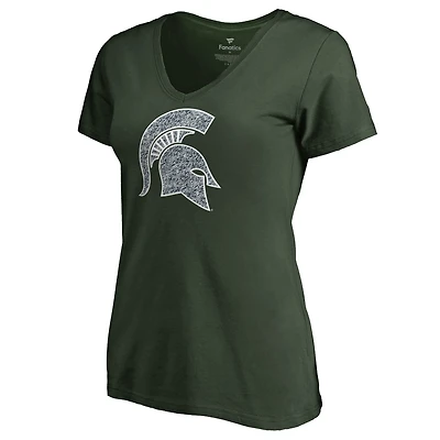 Women's Green Michigan State Spartans Static Logo V-Neck T-Shirt
