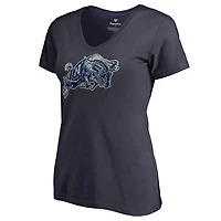 Women's Navy Navy Midshipmen Static Logo V-Neck T-Shirt