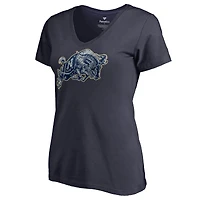 Women's Navy Navy Midshipmen Static Logo V-Neck T-Shirt