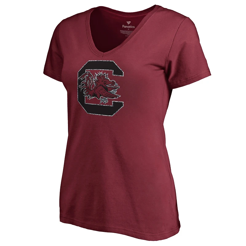 Women's Garnet South Carolina Gamecocks Static Logo V-Neck T-Shirt