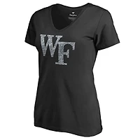 Women's Black Wake Forest Demon Deacons Static Logo V-Neck T-Shirt