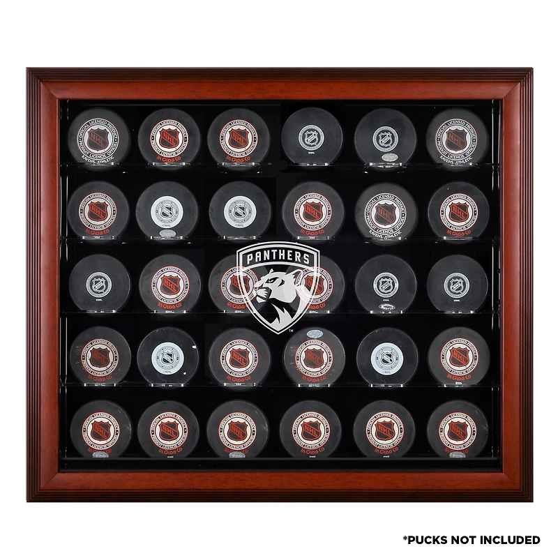 Florida Panthers 30-Puck Mahogany Display Case