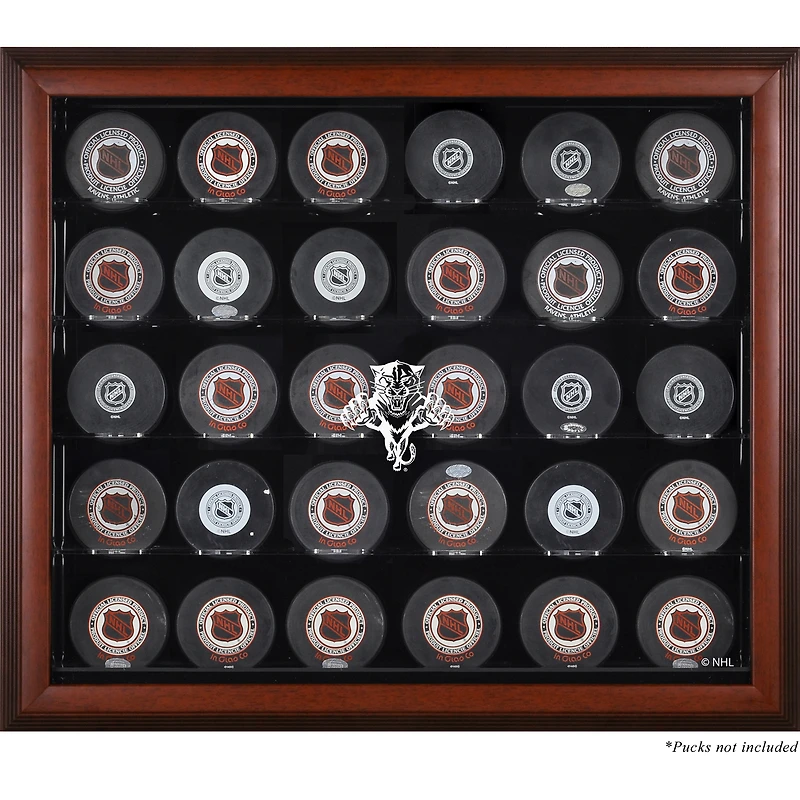Florida Panthers (1993-2016) 30-Puck Mahogany Display Case