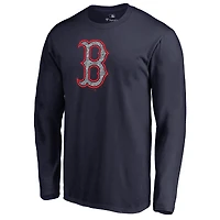 Men's Navy Boston Red Sox Static Logo Long Sleeve T-Shirt