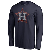 Men's Navy Houston Astros Static Logo Long Sleeve T-Shirt