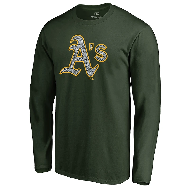 Men's Green Athletics Static Logo Long Sleeve T-Shirt