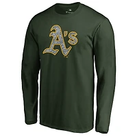 Men's Green Athletics Static Logo Long Sleeve T-Shirt