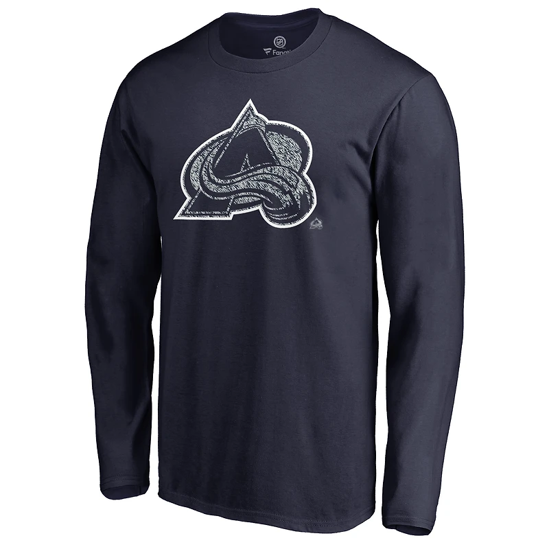 Men's Navy Colorado Avalanche Static Logo Long Sleeve T-Shirt