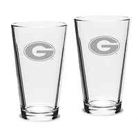 Georgia Bulldogs Set of 2 Pub Mixing Glasses