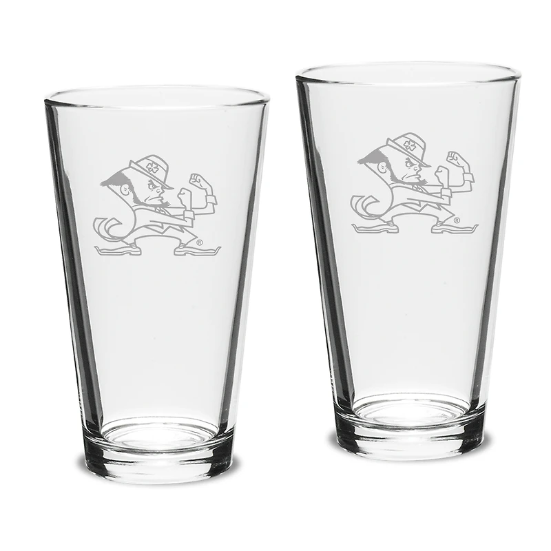 Notre Dame Fighting Irish Set of 2 Leprechaun Pub Mixing Glasses