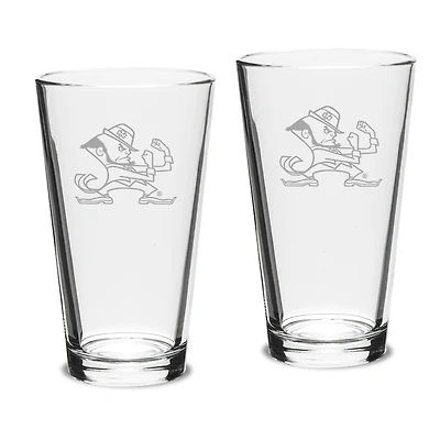 Notre Dame Fighting Irish Set of 2 Leprechaun Pub Mixing Glasses
